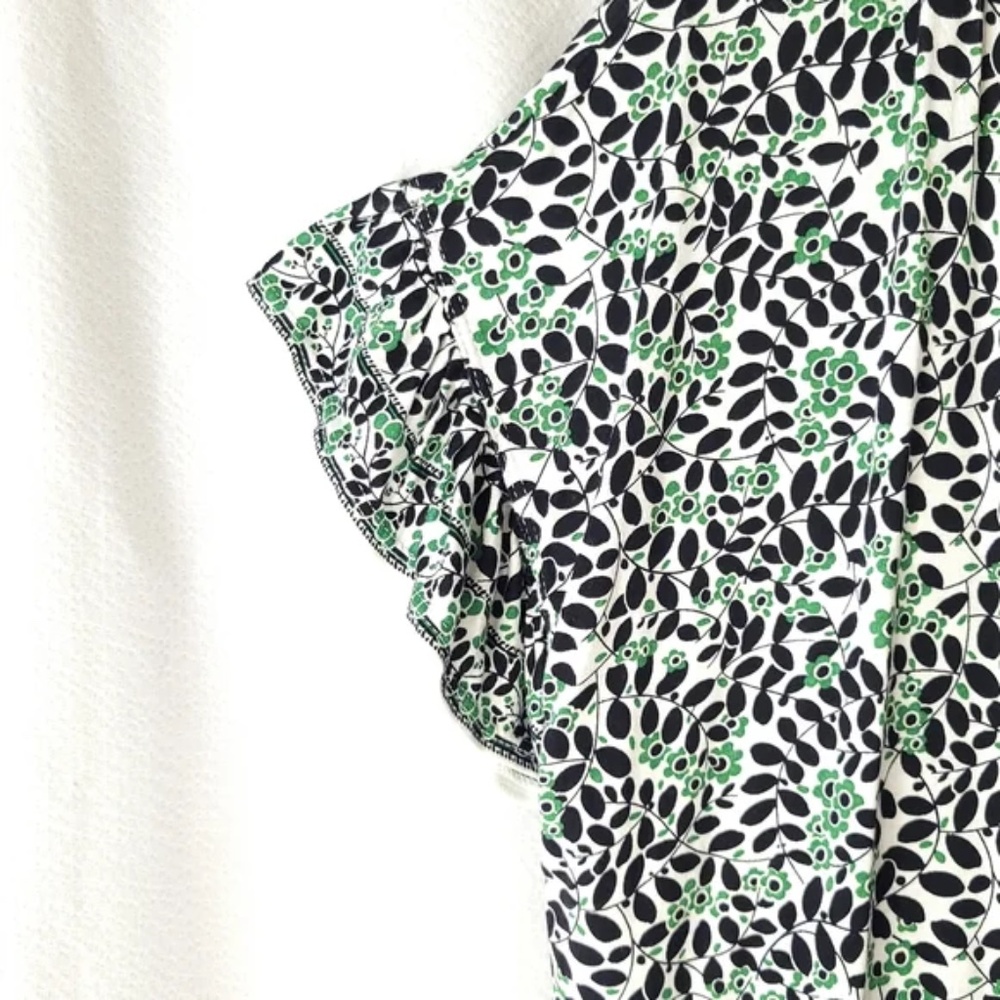 Max Studio Botanical Pattern Flutter Sleeve Top N… - image 3